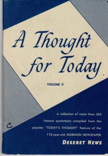 Image for A Thought for Today - Volume II